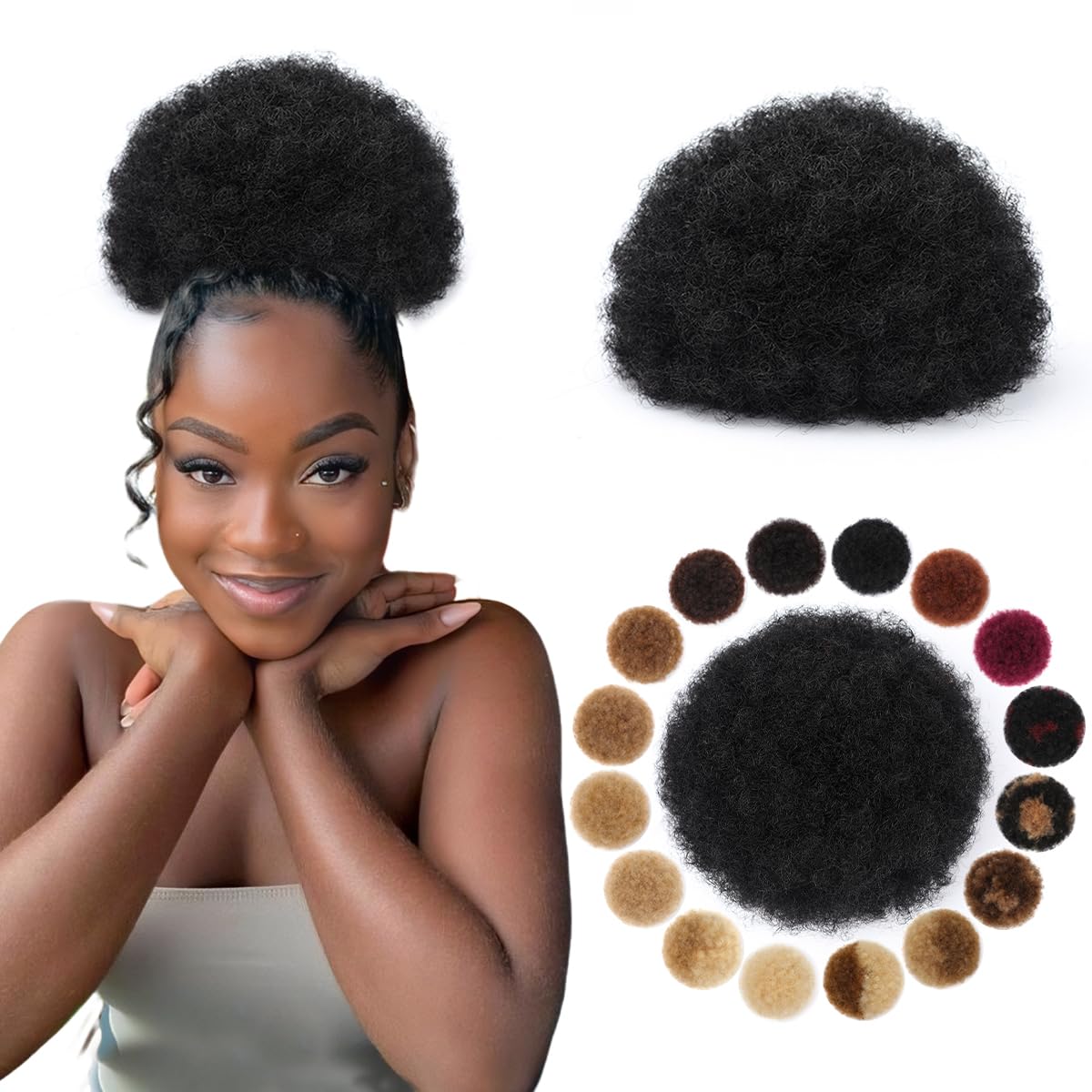Drawstring Afro Curly Puff Ponytail - Coda di Cavallo Sintetica Afro Puff