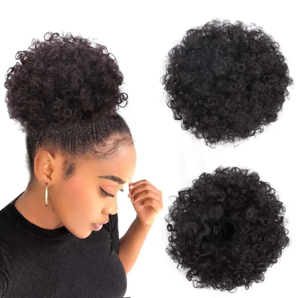 Estensione coda di cavallo con - Drawstring Afro Curly Puff Ponytail recensione e prezzo