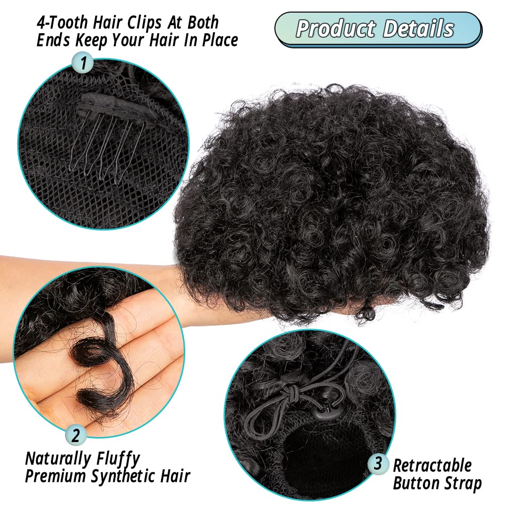 6 pollici Afro Puff Coulisse C - Drawstring Afro Curly Puff Ponytail recensione e prezzo